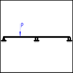  Continuous Beam - Two Span with Point Load Centrally Located Over One Span